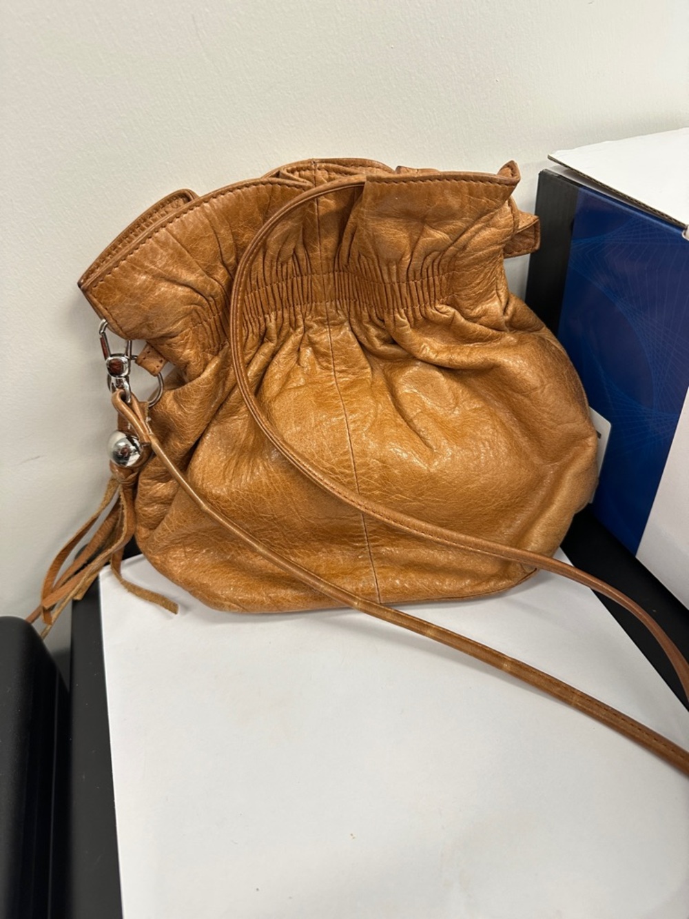 Hobo Brown Leather Crossbody Bag Purse Pouch